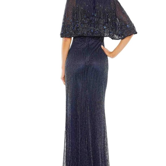 NWT $598 High Neck Cape Dress Mac Duggal Size 10 - Picture 3 of 6